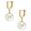 Heritage Pearl D-Link Gold-Tone Stainless Steel Hoop Earrings