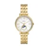 Jacqueline Sun Moon Multifunction Gold-Tone Stainless Steel Watch