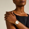 Jacqueline Sun Moon Multifunction Gold-Tone Stainless Steel Watch