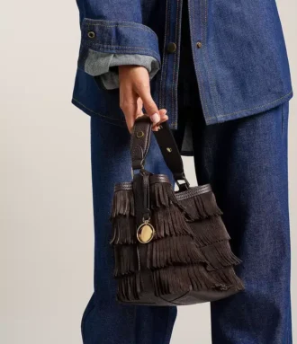 Jessie Leather Small Bucket Crossbody Bag