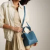 Jessie Leather Small Bucket Crossbody Bag