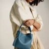 Jessie Leather Small Bucket Crossbody Bag