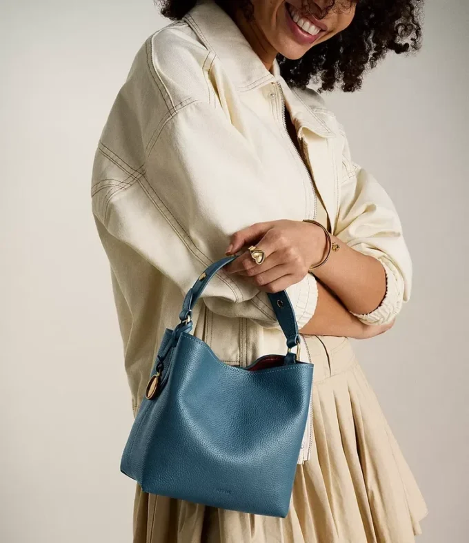 Jessie Leather Small Bucket Crossbody Bag