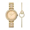 Karli Three-Hand Gold-Tone Watch and Bracelet Set