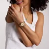 Karli Three-Hand Gold-Tone Watch and Bracelet Set