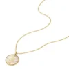Leo Sutton Zodiac Gold-Tone Stainless Steel Gold Mother-of-Pearl Pendant Necklace