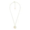 Leo Sutton Zodiac Gold-Tone Stainless Steel Gold Mother-of-Pearl Pendant Necklace