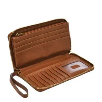 Liza Leather Zip Around Clutch Wallet