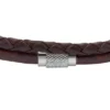 Machine Knurled Texture Brown Leather Multi-Strand Bracelet