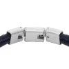 Machine Knurled Texture Navy Leather Multi-Strand Bracelet