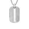 Machine Knurled Texture Stainless Steel Dog Tag Necklace