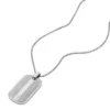 Machine Knurled Texture Stainless Steel Dog Tag Necklace