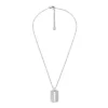 Machine Knurled Texture Stainless Steel Dog Tag Necklace
