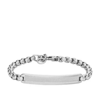 Machine Knurled Texture Stainless Steel ID Bracelet