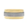 Machine Knurled Texture Two-Tone Stainless Steel Knurled Band Ring