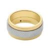 Machine Knurled Texture Two-Tone Stainless Steel Knurled Band Ring