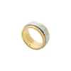 Machine Knurled Texture Two-Tone Stainless Steel Knurled Band Ring