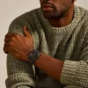 Machine Three-Hand Date Brown Leather Watch