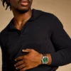 Machine Three-Hand Date Brown Leather Watch