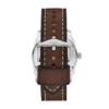 Machine Three-Hand Date Brown Leather Watch and Bracelet Set