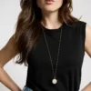 Merrit Classic Mother-of-Pearl Gold-Tone Stainless Steel Pendant Necklace