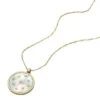 Merrit Classic Mother-of-Pearl Gold-Tone Stainless Steel Pendant Necklace