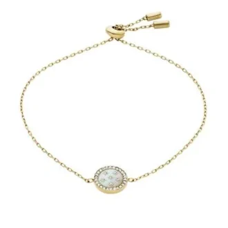 Merrit Classic Mother-of-Pearl Gold-Tone Stainless Steel Station Bracelet