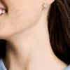 Merrit Classic Mother-of-Pearl Gold-Tone Stainless Steel Stud Earrings