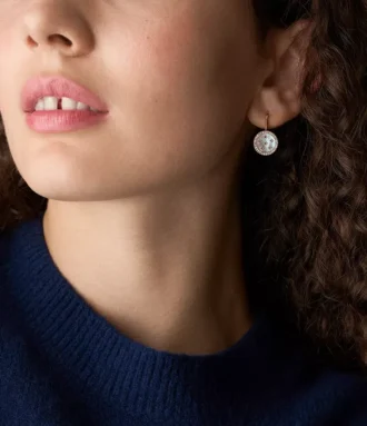 Merrit Classic Mother-of-Pearl Rose Gold-Tone Stainless Steel Drop Earrings