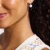 Merrit Timeless Mother Of Pearl Silver-Tone Stainless Steel Drop Earrings