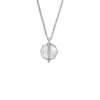Merrit Timeless Mother Of Pearl Silver-Tone Stainless Steel Pendant Necklace