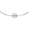 Merrit Timeless Mother Of Pearl Silver-Tone Stainless Steel Station Bracelet