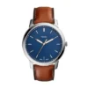 Minimalist Slim Three-Hand Light Brown Leather Watch