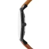 Minimalist Slim Three-Hand Light Brown Leather Watch