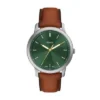 Minimalist Three-Hand Brown Leather Watch