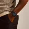 Neutra Chronograph Black Leather Watch
