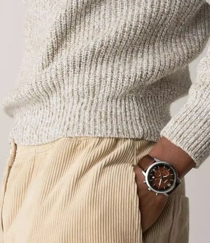 Neutra Chronograph Brown Leather Watch