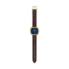 Nick Jonas x Fossil Machine Luxe Blue Vignette Three-Hand Brown Croco Leather Watch