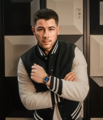 Nick Jonas x Fossil Machine Luxe Blue Vignette Three-Hand Brown Croco Leather Watch