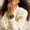 Nick Jonas x Fossil Machine Luxe Blue Vignette Three-Hand Brown Croco Leather Watch