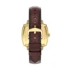 Nick Jonas x Fossil Machine Luxe Blue Vignette Three-Hand Brown Croco Leather Watch