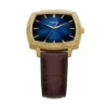 Nick Jonas x Fossil Machine Luxe Blue Vignette Three-Hand Brown Croco Leather Watch