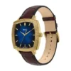 Nick Jonas x Fossil Machine Luxe Blue Vignette Three-Hand Brown Croco Leather Watch