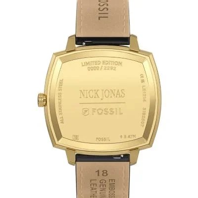 Nick Jonas x Fossil Machine Luxe Three-Hand Black Croco Leather Watch Nick Jonas x Fossil Machine Luxe Three-Hand Black Croco Leather Watch