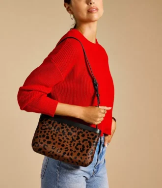 Penrose Haircalf Leather Pouch Clutch