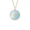 Pisces Sutton Zodiac Gold-Tone Stainless Steel Green Mother-of-Pearl Pendant Necklace