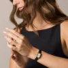 Raquel Mini Three-Hand Black Leather Watch