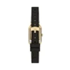 Raquel Mini Three-Hand Black Leather Watch
