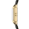 Raquel Mini Three-Hand Black Leather Watch