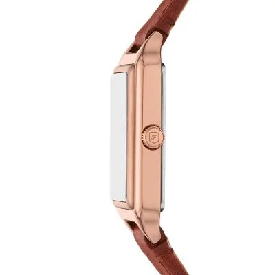 Raquel Three-Hand Date Medium Brown Leather Watch and Bracelet Set Raquel Three-Hand Date Medium Brown Leather Watch and Bracelet Set